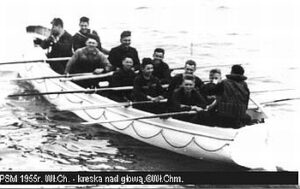 Zaokrętowanie na praktykach na Zewie Morza w 1955r.