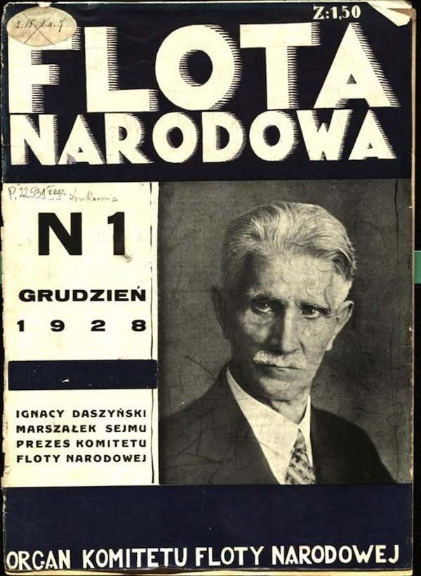 Okładka pierwszego numeru „Floty Narodowej” z grudnia 1928 r.