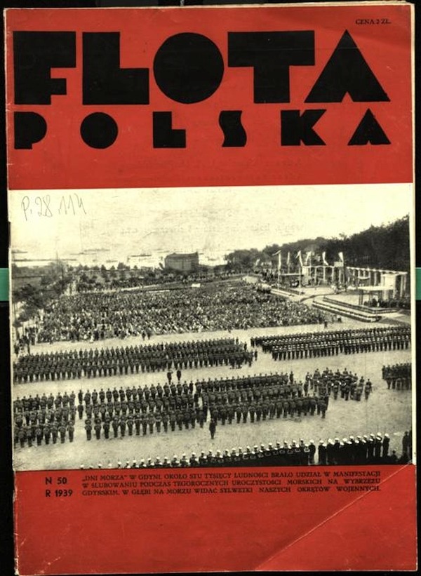 Okładka numeru 50/1939 czasopisma „Flota Polska” z maja-czerwca 1939 roku – ostatniego wydanego przed wojną