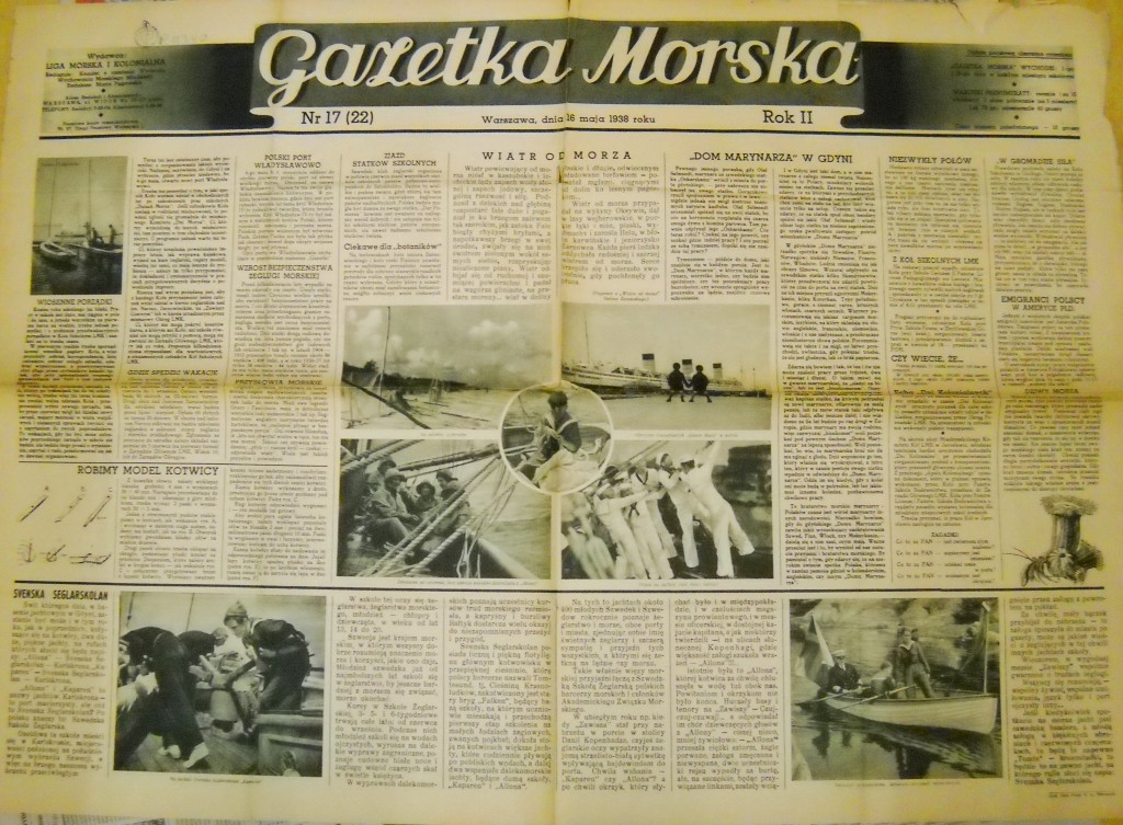 Numer 17(22)  „Gazetki Morskiej” z 16 maja 1938 roku